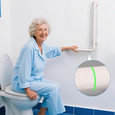 Poignée de douche antidérapante pour personnes âgées, Barre de Maintien Douche avec Fluorescence, 60 x 40 cm, En acier inoxydable Poignée de sécurité en pour WC, salle de bain, baignoire (1/5)