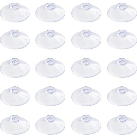 Lot de 20 ventouses transparentes de 2 cm en PVC, sans crochets, pour la décoration et l'organisation de la maison. (1/5)