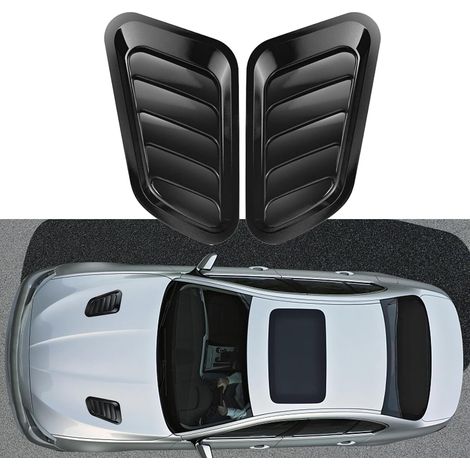 ABS-Motorhaubenentlüftungsabdeckung, Motorhaubenentlüftungsset, Motorhaubenentlüftungsabdeckung, universelle dekorative Abdeckung für Autoaußenteile, geeignet für die meisten Autos (schwarz).