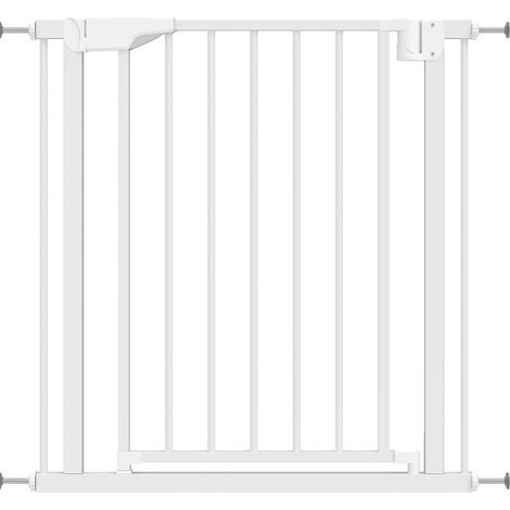 Barrière de sécurité sans perçage pour enfants et animaux, 76-82 cm x 76 cm, blanche (1/5)