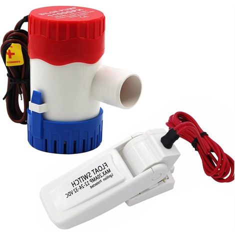 DC bilge pump, 12V/24V electric water pump with switch, high flow rate of 1100 GPH, marine water pump suitable for yachts, motorhomes, bilge drainage, pumping and irrigation.
