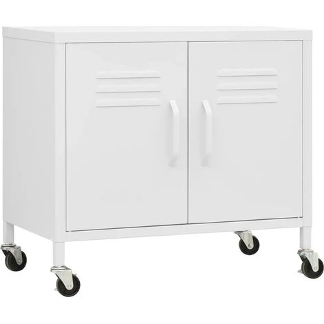 Armario móvil de almacenamiento con estante ajustable 60 x 35 x 56 cm acero blanco 020046902 (1/5)