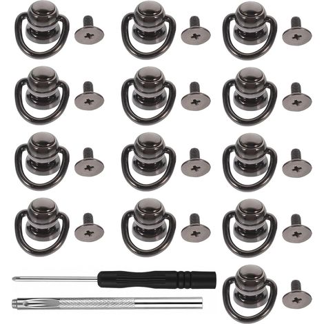 Rivets Rotatifs D Anneau Boucle Tête Boutons Avec Anneau Métal Tête Ronde Chicago Stud Vis PièCe Bouton Rond De Rivet rivet avec anneau Lot de 24 Rivets à Vis, Rivet de Bouton (1/5)