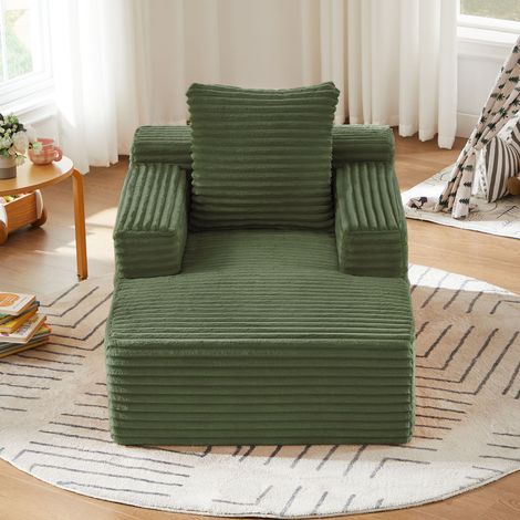 Canapé sans structure, canapé-lit moderne en velours côtelé, canapé-lit/fauteuil inclinable confortable sans montage, fauteuil lounge pour salon, bureau et appartement (1/4)