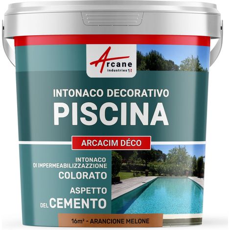 Intonaco per piscine, decorativo di finitura e impermeabilizzante - ARCACIM DECO - 16 m² Arancione Melone - ARCANE INDUSTRIES