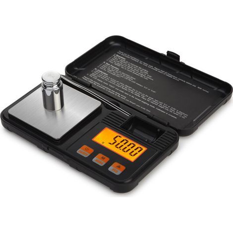Digitale Küchenwaage (50 g/0,001 g), Präzisions-Lebensmittelwaage (0,001 g), mit 50-g-Gewichtskalibrierung, Pinzette, Tara-Funktion und hintergrundbeleuchtetem LCD-Display