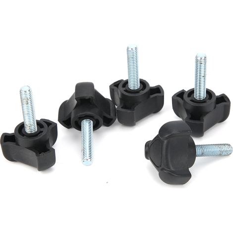Lot de 5 vis à molette réglables en plastique avec poignée triangulaire arquée et verrouillage manuel M6 25 mm (1/5)