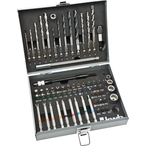 Juego de brocas kwb 106300 67 piezas con estuche y anillos de color