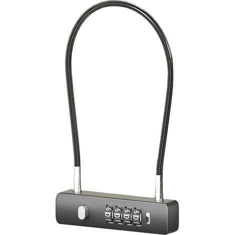 4-digit cable lock,  60cm long cable lock with code,  high-security long luggage lock,  U-wire bicycle locks (1/5)