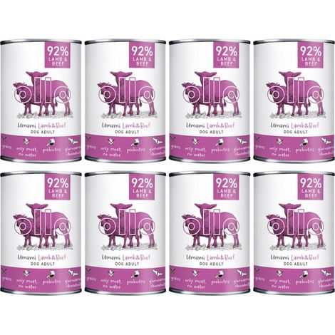 Ollo Umami Pâtée pour Chien Agneau et Bœuf 8x400 g