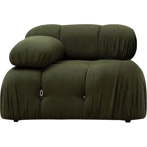 Módulo angular izquierdo para sofá modular en tela Bubble 1L - Verde oscuro