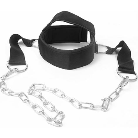 Ceinture D'Entraînement pour la Tête et Le Cou, Ceinture Cervicale Réglable, Chapeau Lesté Noir (1/5)