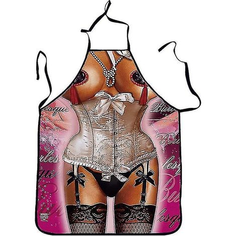 Tablier amusant - Tablier de cuisine/pâtisserie ajustable pour couple, motif homme musclé et femme sexy (1/5)