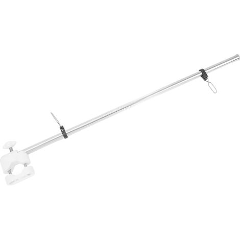 Asta portabandiera nautica in acciaio inox alta 53 cm, montaggio su rotaia da 22,2 mm a 25,4 mm, per barca, yacht, auto o camper. (1/5)