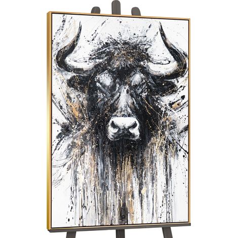 Gemälde Ungezähmter Geist Rahmen Gold 120x80 cm (1/5)