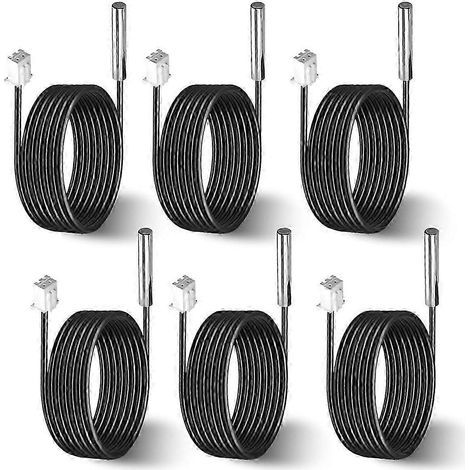 Six sondes de température 10K, thermistance étanche 10K de 1 mètre, acier inoxydable 3950. (1/5)