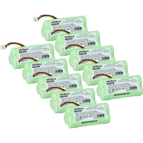 vhbw 10x batería compatible con Symbol LS4278 escáner códigos de barra, TPV (800 mAh, 3,6 V, NiMH)