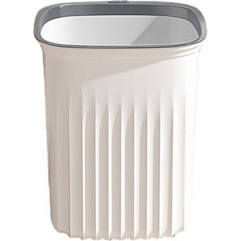 Trash Container Multifunctional Plastic Sqare Shape Garbage Can for Kitchen Toilet White Large Size (1/5)