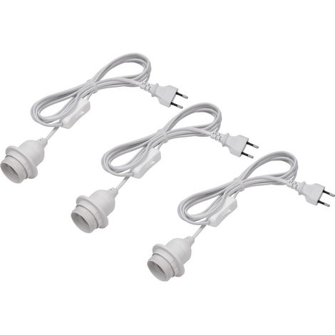 Meister Lampenfassung E27 - 3,5 Meter - weiß - 3 Stück - Mit Ein-/Ausschalter - Ideal für DIY-Projekte - Geeignet für Steh- & Hängelampen / Lampenaufhängung / Kabel für DIY-Leuchte / 7443890 (1/3)