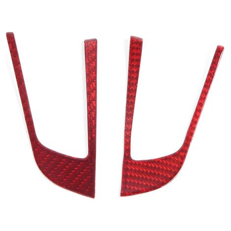 2 pièces - Cache intérieur de bouton de volant en fibre de carbone pour Alfa Romeo Giulia Stelvio 2017-2019-AquaForge (1/5)