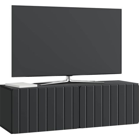 Maison Exclusive - Meuble TV mural Noir 98 x 31 x 30 cm Bois d'ingénierie