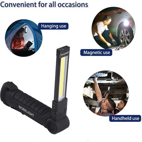 Lampe De Travail Cob Baladeuse Led 1000Lm Ultra Lumineuse - Lampe Portable Usb Rechargeable Inspection Avec Base Magnique (1/4)