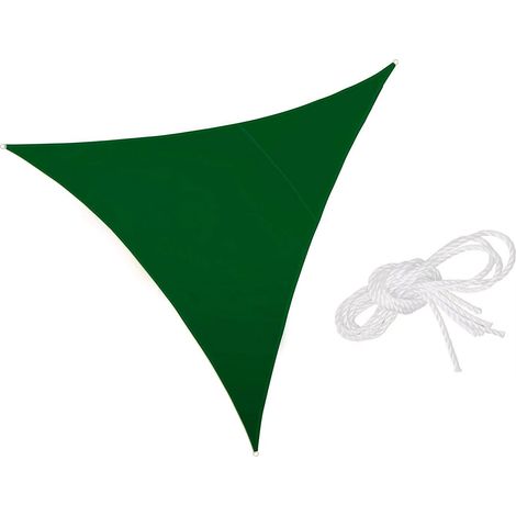 482391 Toldo triangular para exterior VERDE 5x5x5 mt con cuerda