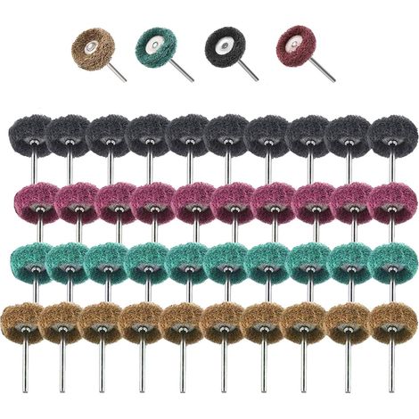 Kit di lucidatura per trapano da 40 pezzi, accessori abrasivi per lucidatura da 25 mm per utensili rotanti Dremel, grana 120/180/320/400, accessori per lucidatura per calcolatrice in legno, quadrante