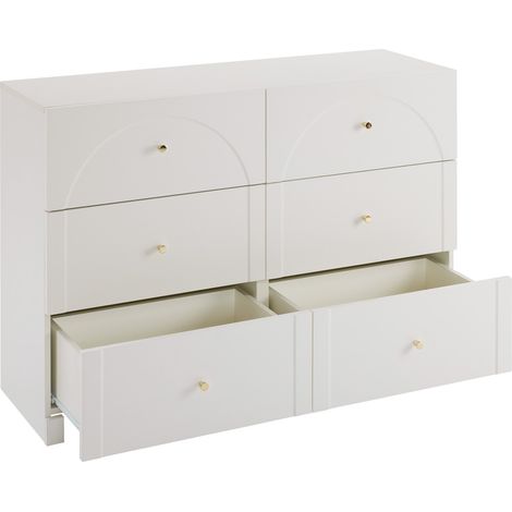 Cassettiera bianca con 6 cassetti 120 x 40 x 82 cm (1/5)
