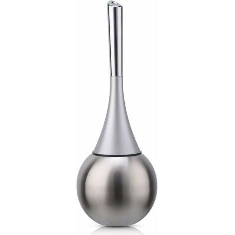 [JAMAIS UTILISÉ]Porte-brosse WC autoportant en acier inoxydable finition brossée polie ensemble WC salles de bains (brosse incluse)-argent (1/3)