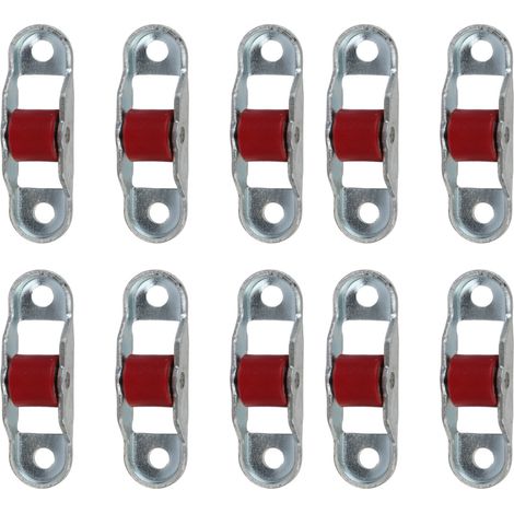10 Stück Schiebetür- und Fensterrollen, geräuscharm, aus Kunststoff, Einzelrad, mit Sockel, 12 mm (1/5)