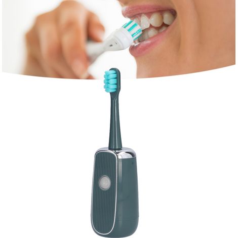 U-förmige elektrische Ultraschallzahnbürste, tragbare elektrische Zahnbürste, USB-aufladbar, grün. (1/5)