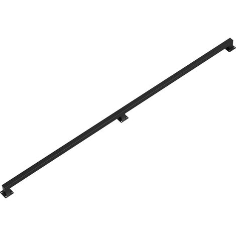 Randaco Barandilla de escalera mural Pasamanos de escalera negro  Revestimiento para barandilla Longitud 150 cm Fabricado en metal Interior Exterior