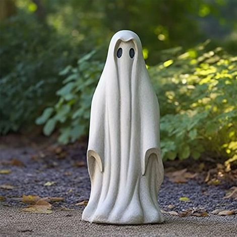 Statue De Jardin - Résine Blanche - Décoration Extérieure Pour Halloween Et Noël - 1 Pièce (1/5)