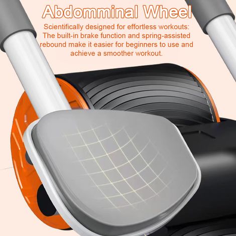Roue abdominale à rebond automatique, rouleau d'exercice musculaire abdominal avec minuterie, support de coude, équipement de fitness muet pour l'entraînement à domicile, au bureau, à la salle de spor (1/5)