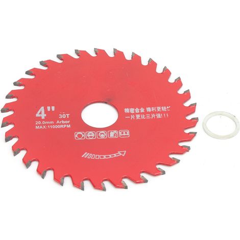 Lame de scie circulaire au carbure 30 dents 4 pouces pour bois, disque de coupe en acier allié pour menuiserie (1/5)