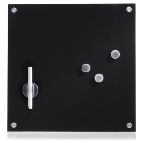 Lavagnetta Magnetica in Vetro 40x40cm Nera