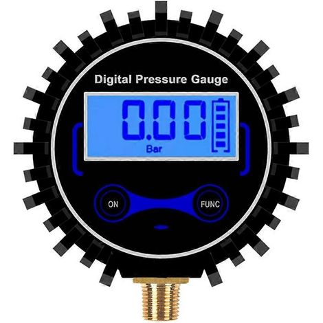 Manomètre numérique LCD 0-200 PSI pour pneus de voiture, moto, 1/8 pouce, sans LED (1/5)