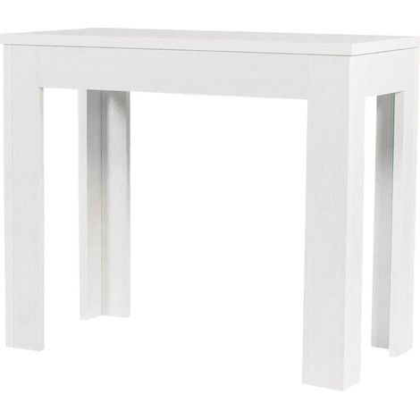Consolle Allungabile in Legno H76,5x47x90/147cm 2 Allunghe Magix Larice Sbiancato Classica