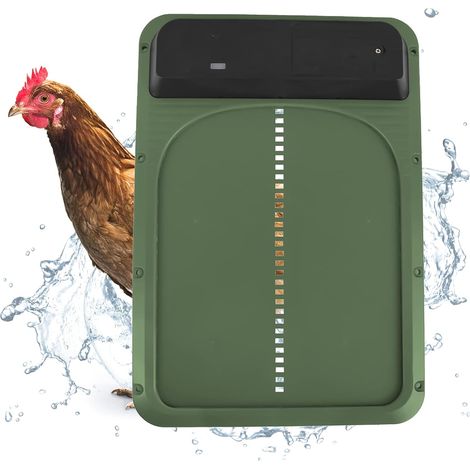Porte Automatique de Poulailler, Cage De Poulet à Détection Lumière Poulailler Extérieur Volaille Résistante Aux Intempéries(Green) Green - (1/5)