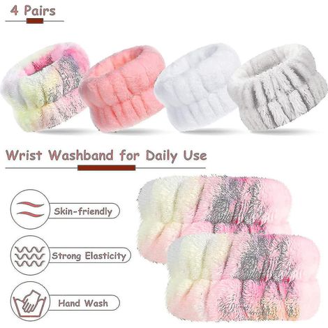 Bracelet de toilette en microfibre, bracelet éponge, bracelet absorbant pour le lavage du visage, compatible avec les femmes et les filles. (1/2)