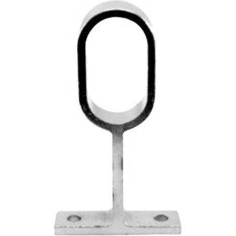 Support central ovale chromé pour tringles de penderie - Zinc 25 x 15 mm - Lot de 10