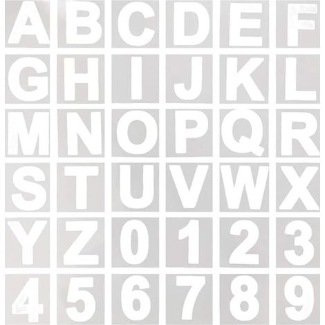Lot de 36 pochoirs en plastique réutilisables pour bois, mur, tableau noir, apprentissage de la peinture, décoration d’intérieur, projets artistiques scolaires - 10,16 cm (1/4)