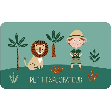Set de Table Enfant "Léo l'Explorateur" 28x44cm Vert (1/2)