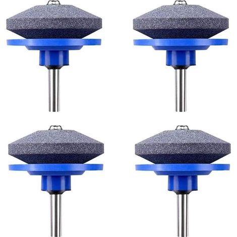 Affûteuse de Tondeuse à Gazon,4 PCS Universel Tondeuse À Gazon Affûteuse De Lame Rotative Meuleuse De Jardin Pierre De Roue pour Perceuse Électrique Perceuse À Main Kit De Réparation (1/4)