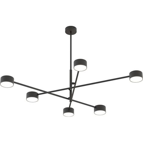 Plafoniera Moderna Giove Acciaio Nero 6 Luci Gx53 Ip20 (1/5)