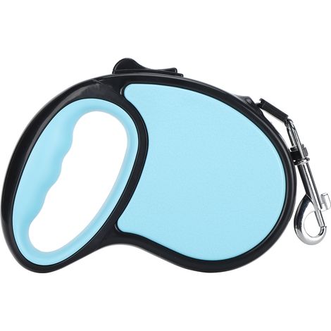 Laisse rétractable pour chien de 3/5 m avec poignée antidérapante pour chien de petite et moyenne taille (bleu 5 m)