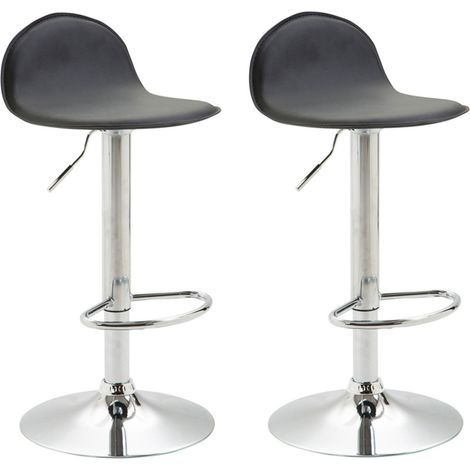 2er Set Barhocker Lana V2 Kunstleder schwarz chrom (1/5)