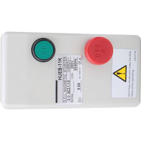 Démarreur magnétique à commande manuelle directe irréversible pour moteur 380 V 50/60 Hz (5,5-8,5 A) (1/5)