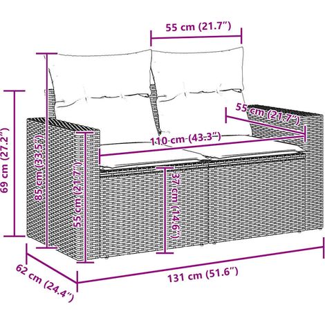Maison Exclusive - Gartensofa-set 13 Stk. 12-Sitzanzahl Schwarz P (1/5)